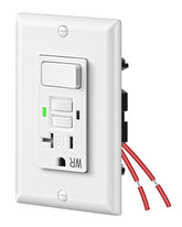 DEWENWILS 20A GFCI outlet combo shown, ideal for safe outdoor or damp-area power needs.