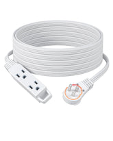 DEWENWILS 25ft flat-plug extension behind a sofa showing flush-wall design