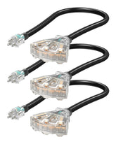 DEWENWILS 2 ft extension cord with LED plug for easy dark-room location