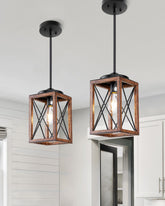 DEWENWILS farmhouse pendant light with open design for bright, welcoming hallways and dining areas
