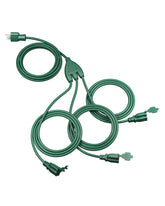 Dewenwils 40ft outdoor extension cord with 1-to-3 splitter, ideal for lighting setups.