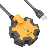 DEWENWILS 5-outlet power strip circle layout ideal for bulky adapters.
