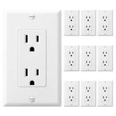 DEWENWILS decorator outlet closeup with wall plate showcasing durable finish