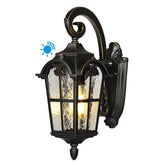 DEWENWILS dusk-to-dawn wall light with porch focus brightens entry automatically at night