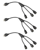 Dewenwils extension cord splitter with three outlets for versatile power access.