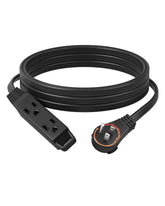 Dewenwils flat plug extension with a 360° rotating plug for flexible outlet placement.