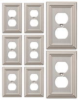 DEWENWILS metal wall plate brushed nickel front view boosts outlet modern look