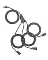 DEWENWILS outdoor extension cord with 1 to 3 splitter enabling end to end lighting setups