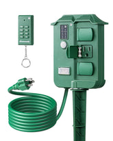 DEWENWILS outdoor power stake timer weatherproof outlets for yard lights.