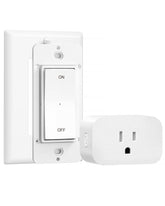 DEWENWILS remote outlet wall switch demonstrates convenient lamp control from across the room.