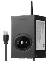 DEWENWILS smart low voltage transformer on exterior wall enabling hands-free lighting control.