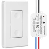 DEWENWILS wireless wall switch kit installation demonstrates easy, no-wiring setup.