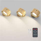 Deyagoo 3pack wall sconce with rechargeable battery for cordless use