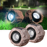 DGSCAK solar rock light front view for pathway illumination and durable outdoor use.