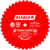 Diablo 10-Inch 40-Tooth ATB general purpose saw blade for smooth crosscuts and rip cuts.