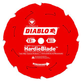 Diablo HardieBlade D1208DH fiber cement cut close-up showing clean, low-dust results