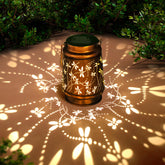 DIBIEECN dragonfly solar lantern garden light for warm outdoor ambiance.