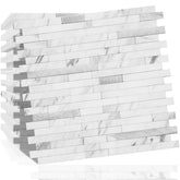 Dicofun backsplash tiles close-up showing faux marble texture and subtle sheen