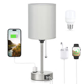 Dicoool grey bedroom lamp with pull chain for ambient lighting