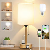 Dicoool small bedside lamp with a gold base offers warm to daylight options.