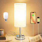 Dicoool Touch Table Lamp base with USB ports for bedside charging.