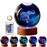 DIGFPWT elephant crystal ball lamp with 3D engraving for ambient ambiance