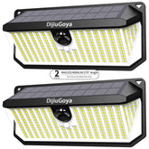 DijiuGoya solar security light front view showing broad driveway illumination