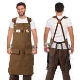 DILLMAN Woodworking Apron thick canvas protects clothing during heavy-duty tasks.