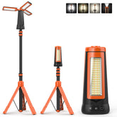 Dimgogo rechargeable camping light stand offers hands-free outdoor illumination.