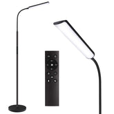 Dimunt LED floor lamp with 112-LED array for broad living room illumination.