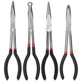 DIRBUY 4-in-1 long needle nose pliers set for precise grip in tight spaces.