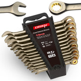 DISEN 13-piece ratchet wrench set with open and box ends for versatility