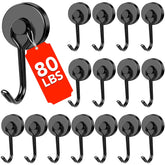 DIYMAG black magnetic hook on fridge showing strong horizontal hold for keys and towels.