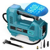 DIYtoolifz 160psi cordless inflator ready with Makita 18V battery for on-the-go use.