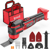 DIYtoolifz cordless oscillating tool with Milwaukee battery compatibility for flexible power options.