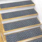 DK177 stair treads with adhesive back on wooden stairs for safer footing