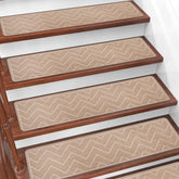 DK177 stair treads on wood stairs in beige for secure footing