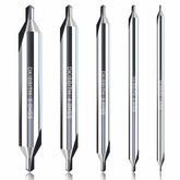 DKIBBITH 5pc long center drill bit set shown with four-inch length and size range for metalworking.