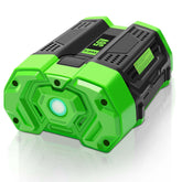 DKSIDKN 56V 5.0Ah battery front view powering cordless tools