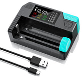 DLYFULL battery tester front view with a clear LCD readout for quick checks.