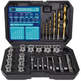 Doaho 26-piece bolt and nut extractor set in case for quick fastener removal
