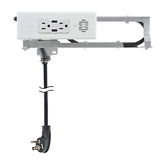Docking Drawer Blade in-drawer outlet keeps cords organized behind the drawer