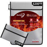 DocSafe fireproof bag with 5200°F insulation protecting documents from heat.