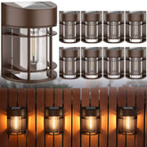 DOESLAG solar fence light in brown adds warm ambiance for outdoor spaces.