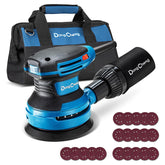 Dong Cheng 5-Inch sander front view with ergonomic grip for comfortable control.