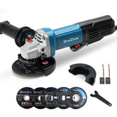 DongCheng 9.2A angle grinder front view for fast cutting and polishing tasks.