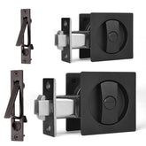 Dontay pocket door privacy lock matte black flush design for seamless doors