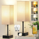 Dott Arts 15-inch table lamp duo enhances bedroom ambience