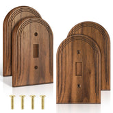 DoubleFill walnut wood switch cover with arch single toggle, highlighting natural grain for warm interiors