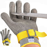 Dowellife Level 9 glove close-up of steel mesh for enhanced cut protection.